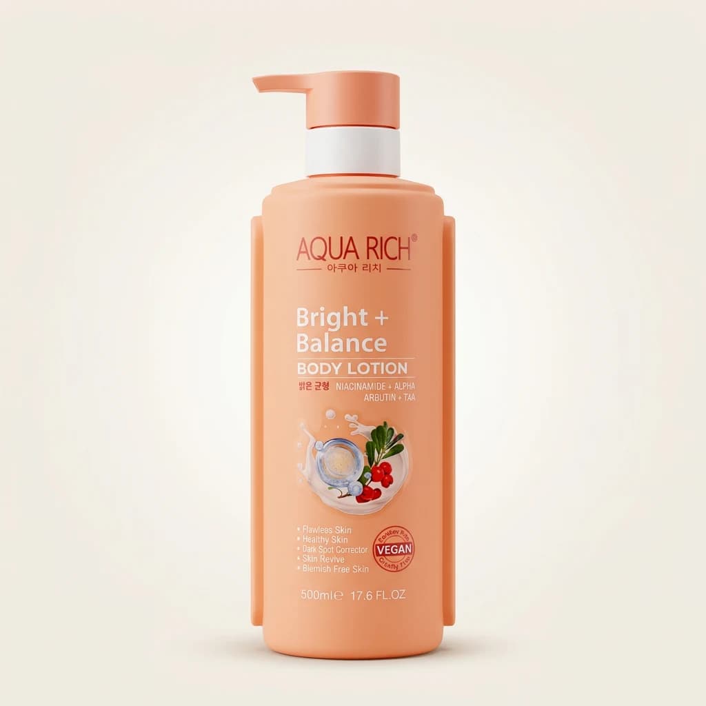 Lotion corporelle Aqua Rich Bright + Balance Niacinamide Alpha Arbutine TXA 500 ml